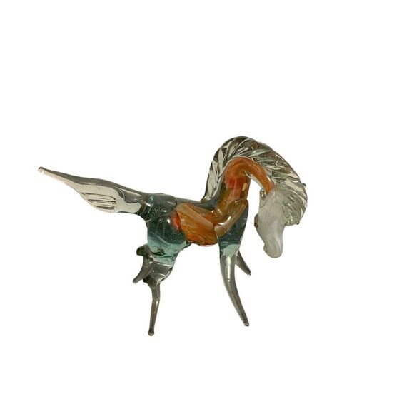 Vintage Murano Style Hand Blown Horse Statue 6.5 in. - Picture 1 of 5